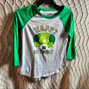 Happy Go Lucky Care Bears baseball style shirt XL St Patrick’s Day Sh…